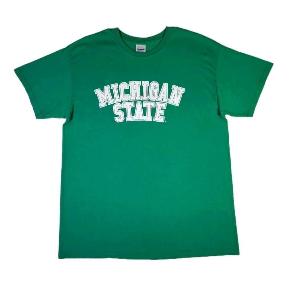 VINTAGE Michigan State Spartans Shirt Large Green Y2K Retro NCAA Collegiate Tee